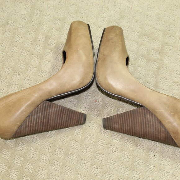 Trouve Tristen Wm Size 8.5M Brown Taupe 5.25" Stacked Cone Heels - Picture 4 of 6